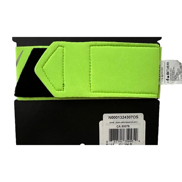 Nike Running Lean ARM Band OSFM Electric Green/Silver - Picture 5 of 5